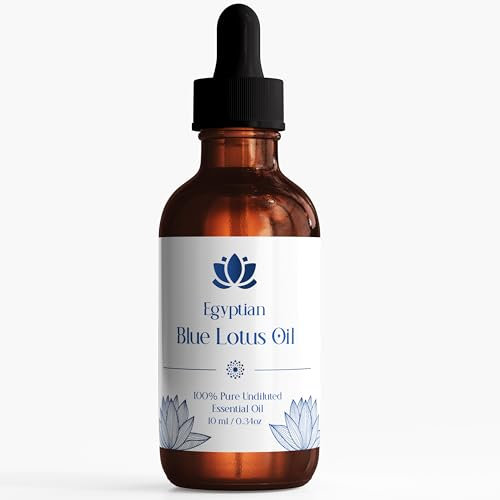Luxury Pure Blue Lotus Oil for Ultimate Relaxation and Beauty | 10ml | 0.3 oz - Aroma, Calming | Skin Care | Meditation | Yoga | Sleep