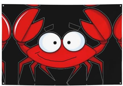 Cartoon-Krabben-Festival-Banner, Innendekoration, Veranda, Hof-Logo, Tapisserie, Hintergrund, Flagge, 119,4 x 180,3 cm