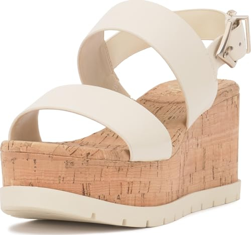 Vince Camuto Women's Miapelle Slingback Wedge Sandal, Creamy White, 12