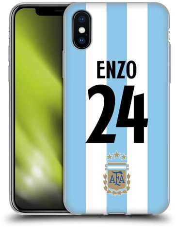 Head Case Designs Offizielle Argentina National Football Team Enzo Fernández 2024/25 Spieler-Heimtrikot 1. Gruppe Gel Handyhülle Hülle Kompatibel mit Apple iPhone X/iPhone XS