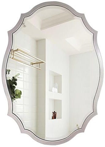 Miroir Mural Décoratif, Miroir De Maquillage Vintage Doré, Miroir De Salle De Bain HD Mural, pour Salon, Chambre À Coucher, Manteau, Entrée, Couloirs(Rose Gold,60 * 90cm)