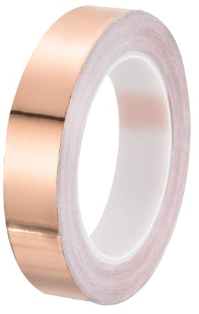 PATIKIL Kupferband 0,98 Zoll x 27 Yards 0,05 mm dickes Kupferfolienband Einseitig leitfähiger Klebstoff EMI-Abschirmung für Elektronik, Schaltungen, Erdung