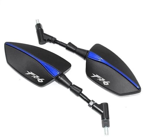 MCBXTH Rückspiegel Für Yamaha FZ6 FZ6N FZ6S FZ6R FAZER S2 FZ 6 6N 6S 6R Motorrad Adjustabale Rearview Rückansicht Spiegel Seite Spiegel Zubehör(Blue)