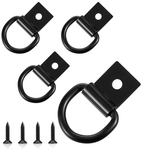 D Ringe Aufbauring, 4 Stück Zurrösen, Edelstahl Verzurrösen Schwarz Mit Schrauben Mit Last 2724kg, Zurrösen Für Anhänger Für Ladungssicherung In Pkws Kajak Und Anhängern, Anhänger Zubehör