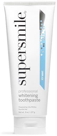 Supersmile Icy Mint Fluoride-Free – Whitening Toothpaste for Visibly Brighter Teeth – Whitens Up to 6 Shades, 8 oz