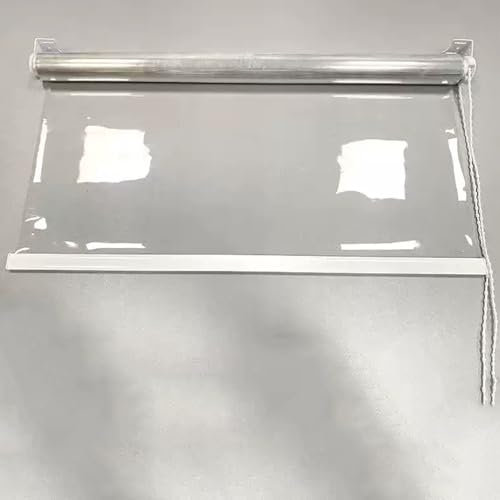 XINGWANGG Transparent Water proof PVC Roller Blind,Outdoor Clear Rainproof Roller Shade,Dust-proof Plastic Window Blind,for Hotel Office Partition,Custom,Width x Height (100cm x 200cm)