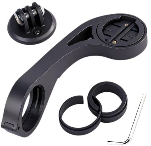 Gar-min Halterung Fahrrad, Robuste 25.4mm/31.8mm Fahrrad Scheinwerfer Kameras Halter Out, Vorbau Für Garmin Edge GPS Fahrradcomputer, Edge 530,540, XOSS,CooSpo GPS, Fahrradlenker Halterung, Schwarz