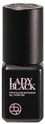 Lady Black Eyelash Glue 5ml - Professional Black Adhesive for Extensions, 1-3 Sec Drying Time, 5-6 Weeks Retention, Excellent Bonding Strength