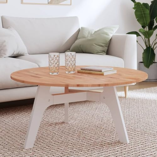 Qnhdfrt Plateau de table rond 90 cm en bois de hêtre massif de 1,5 cm d'épaisseur - Plaque de rechange pour table basse, plan de travail, cuisine, design moderne pour salon, salle à manger, bureau