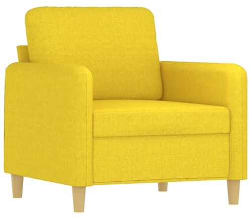 Mhdvray Sessel Hellgelb 78x77x80 cm kleines Sofa Stoff & Metall Gestell Mini Couch für Jugendzimmer Balkon Wohnzimmer Flur Robustes Design