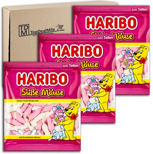 TopDealMile-Vorratspack für Haribo Süße Mäuse 3 x 175g Schaumzucker-Mäuse