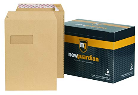 New Guardian F24203 Envelopes Heavyweight Pocket Peel and Seal Window Manilla C4 [Pack of 250]