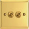 Varilight - 2G 1 oder 2W 10 A Klassischer Kippschalter, viktorianisches Messing - XVT2