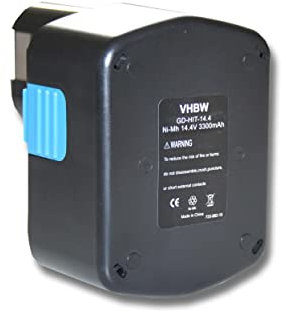 vhbw 1x Batterie Remplacement pour Hitachi EB 14H, EB 14S, EB 1430X, EB 14B, EB 1430R pour Outil électrique (3300 mAh, NiMH, 14,4 V)