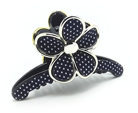 Meilliwish Flor Cordón Joya Mujer Chicas Pinza para el cabello Garra del pelo(D26)(Azul oscuro)