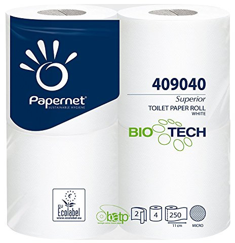 Lot de 36 rouleaux de papier toilette BIO TECH 2 couches/250 feuilles pour bateaux, toilettes chimiques, caravanes, camping-cars et caravanes