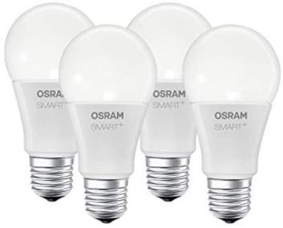 OSRAM Lamps Smart+ LED, Apple HomeKit Lampe mit E27 Sockel, dimmbar, ersetzt 60W Glühbirne, warmweiß, 4er Pack 4058075069237