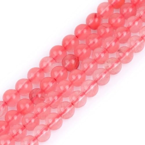 6mm Watermelon Cherry Quartz Beads Round Gemstone Loose Beads for Jewellery Making (63-66pcs/strand)