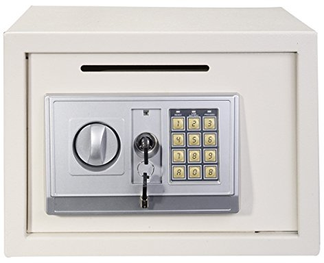 16L Large Digital Code Cabinet Safe for Home with Keys Cash Box Wall Mounted for Office Hotel, 350MMx250MMx250MM-White