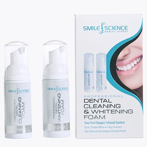 Smile Science Harley Street - Professional Cleaning and Whitening Dual Foam - for Sensitive Teeth - Stain Remover for Teeth - 100% Enamel Safe - Rapid Whitening Results - Vegan - Clinically Proven