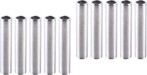 edi-tronic 10x M10 Gewinderöhrchen Gewinderohr Gewinde Rohr 5cm 50mm für Porzellanfassung