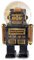 DONKEY Products Summerglobe The Robot, Schneekugel, Glitzerkugel, Dekoration, Glas, Polyresin, Schwarz, Golden, 13,5 cm, 330448
