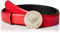 Emporio Armani Damen Leather Belt with Buckle Detail Gürtel, Poppy, 85 cm