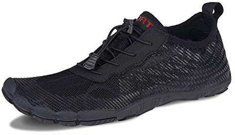 Barefoot Shoes Mens Women Water Shoes Trail Running Beach Water Trainers for Gym Swim Snorkeling Surfing(Black, 7UK)