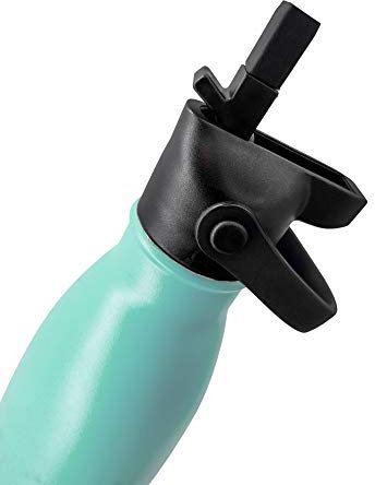 NERTHUS Bouchon avec Paille pour Thermos à Double paroi en Acier Inoxydable, Noir