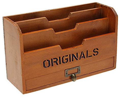 SHOH Holz Briefablage Schreibtisch, A4 Dokumentenhalter Dokumentenablage Papierablage Zeitschriftenständer, Praktische Briefablage Für Den Schreibtisch - Büro Organizer, Zeitschriftenständer