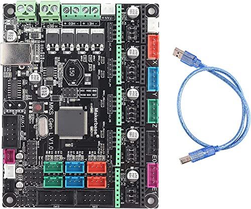 Steuerkarte für 3D-Drucker, Gen L V1.0 Controller Board Kit für 3D-Drucker MKS Integre Mainboard kompatibel mit Ramps 1.4 Unterstützung LCD2004 LCD12864 TFT28 TFT32, Schwarz