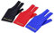 POFET 4Pps Mann Frau Elastic Lycra Linke Hand 3 Finger Billard Queue Handschuh für Schützen Carom Pool Snooker Queue Sport (Rot Blau Schwarz Grau)
