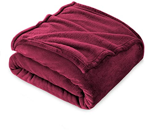 FARFALLAROSSA Kuscheldecke Flauschig 160 x 210 cm - XXL Fleecedecke Sofa Decken Couchdecke - Oeko-TEX - Super Weiche Fleecedecke als Sofaüberwurf - Wohndecke Bordeaux