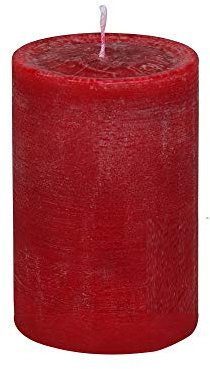 Rustic Stumpenkerze Stumpen Kerzen durchgefärbt WeihnachtsRot 20 x 8 cm, 1 Stück