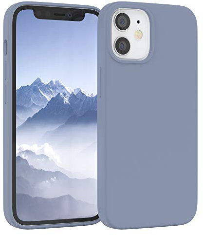 EAZY CASE Premium Silikon Handyhülle kompatibel mit iPhone 12 Mini, Slimcover mit Kameraschutz und Innenfutter, Silikonhülle, Schutzhülle, Bumper, Handy Case, Hülle, Softcase, Eisblau, Blau