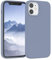 EAZY CASE Premium Silikon Handyhülle kompatibel mit iPhone 12 Mini, Slimcover mit Kameraschutz und Innenfutter, Silikonhülle, Schutzhülle, Bumper, Handy Case, Hülle, Softcase, Eisblau, Blau