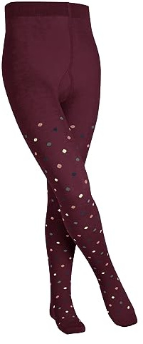 FALKE Unisex Kinder Strumpfhose Multidot K TI Baumwolle dick gemustert 1 Stück, Rot (Ruby 8830), 80-92
