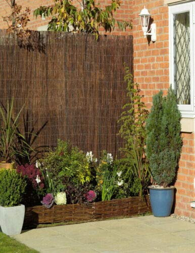 Willow Bulrush Natural Garden Fence Panel Screening Roll Privacy Border Wind & Sun Protection (Willow Screen, 1.5m x 4m)