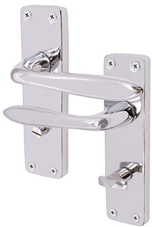 EAI Victorian Lever Bathroom Handle for Internal Doors Polished Chrome 155 x 41mm