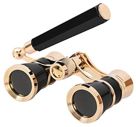 Aroncent Opera Glasses Binoculars 3X25 Compact with Adjustable Handle Theater Glasses, Mini Binocular for Adults Men Women in Opera Musical Concert(Black)