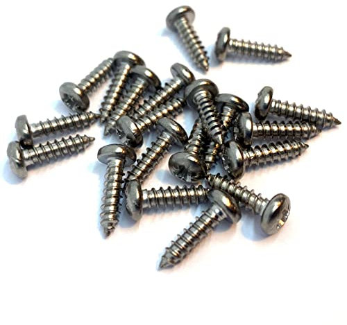 No.6 x 1/2 (3.5mm x 12mm) Pozi Pan Self-Tapping Screw DIN7981 - A4 (316) Stainless Steel (Pack of 20)