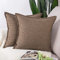 Madizz 2er Set Polyester- Leinen Kissenbezügen Weiche dekorative Kissenbezüge für Sofa Schlafzimmer Kissenhülle Dunkelbraun 60x60 cm Quadrat