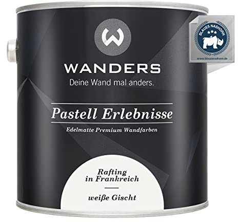 Wanders Pastell Erlebnisse 2,5L - Weiße Gischt/Sehr Helles Grau - Edelmatte Wandfarbe! Küchenmöbellack und Möbelfarbe. Kreidefarbe für Holz & mehr. Hohe Deckkraft, schnell trocknend