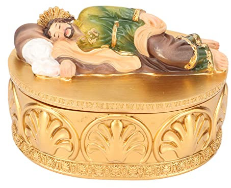 Pssopp Sleeping St Joseph Statue Schmuckschatulle, Dekorative Box Sleeping St Joseph Katholisches Zum Sammeln