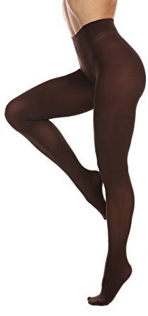 Frola Dames Collants Semi-opaques Lisses Pantalon Collant à Pieds Microfibre Souple Contour Collants de Femmes 80 DEN(XXL-3XL,Café)