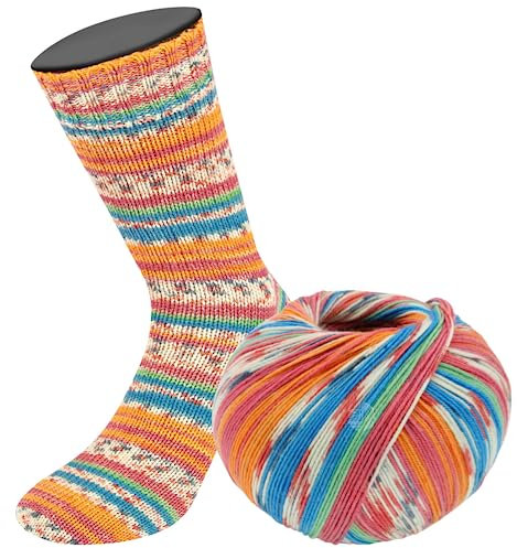 LANA GROSSA Meilenweit Seta | Sockengarn mit Seidenanteil, waschmaschinenfest | Handstrickgarn 55% Schurwolle (Merino), Polyamid, & Seide | 100g Wolle zum Stricken & Häkeln | 400m Garn FB3166
