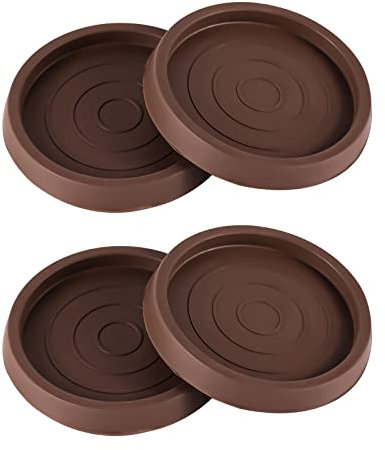 4pcs Furniture Coasters, 2.5 Silicone Non Slip Furniture Pads for Hardwood Floors, Furniture Leg Protectors Round Furniture Caster Cups for Carpet Wood Floor (Brown)