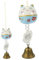 Yardwe Lucky Cat Windspiel Maneki-Neko-Charme Maneki Neko Katze Hängende Furinglocke Katze Autoverzierung Strandparty-Dekorationen Feng Shui Windspiele Rückspiegel Keramik Kind Anhänger