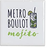 Fabulous Carreau Ceramique Décoratif - Métro Boulot Mojito Apéro Rhum Cocktail - 4,5 x 4,5 cm