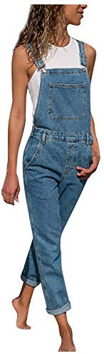 Jumpsuit Damen Sommer Lang Overalls Sommerhose with Pockets Retro Arbeitslatzhose Damen mit Stretch Bunte Blumenmuster Druck Spaghetti-Träge Einteilig Freizeitanzug